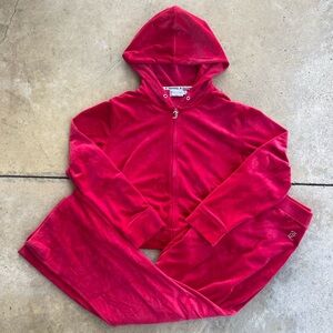 Juicy Couture velour rhinestone tracksuit set size 2XL